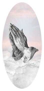 Praying Hands Clouds Pink